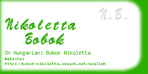 nikoletta bobok business card